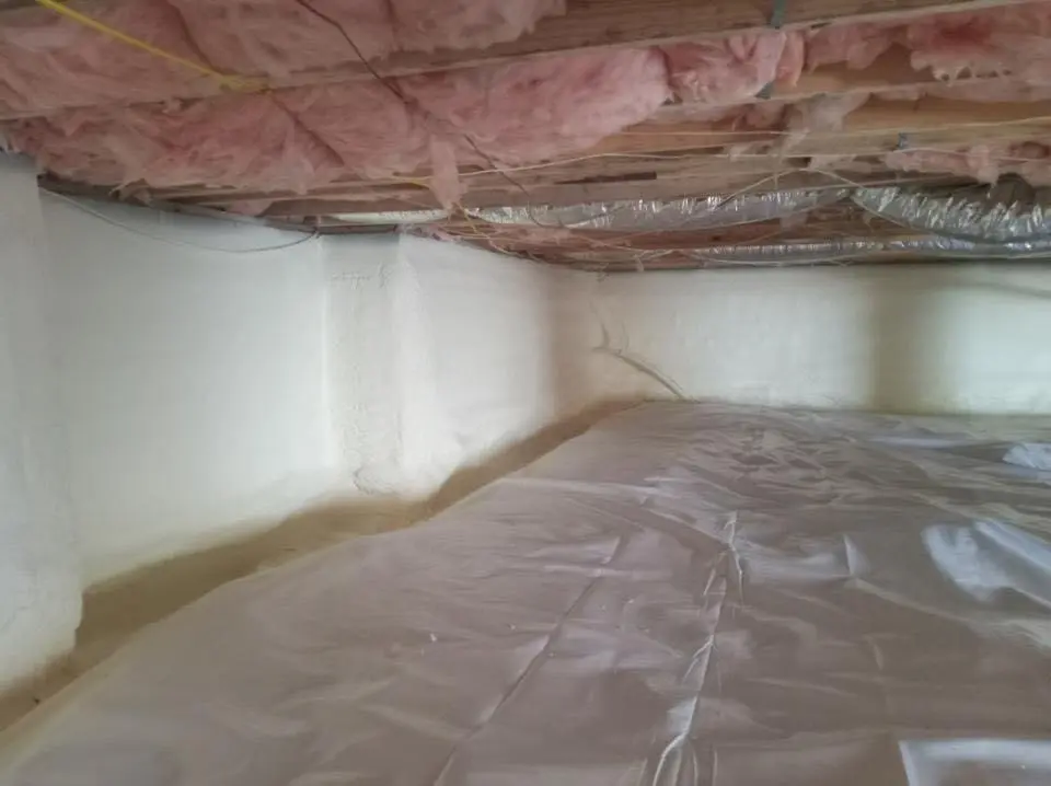 Crawl space encapsulation with closed-cell spray foam for Storm Damage Roof Repair in Snellville